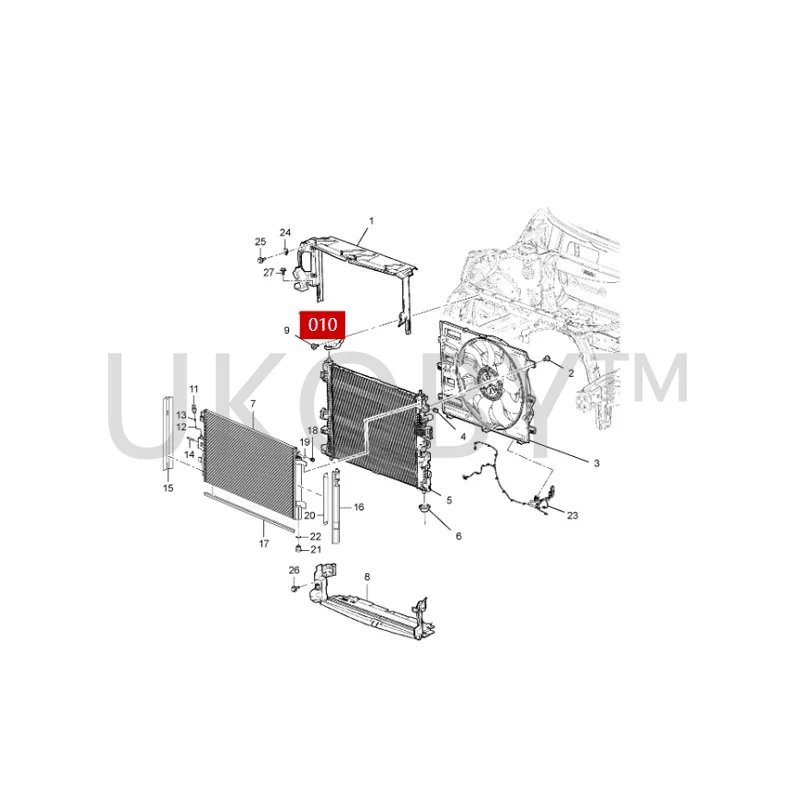 84981710 84981711 Suitable for Ch ev ro le t Trailblazer Right water tank bracket condenser bracket