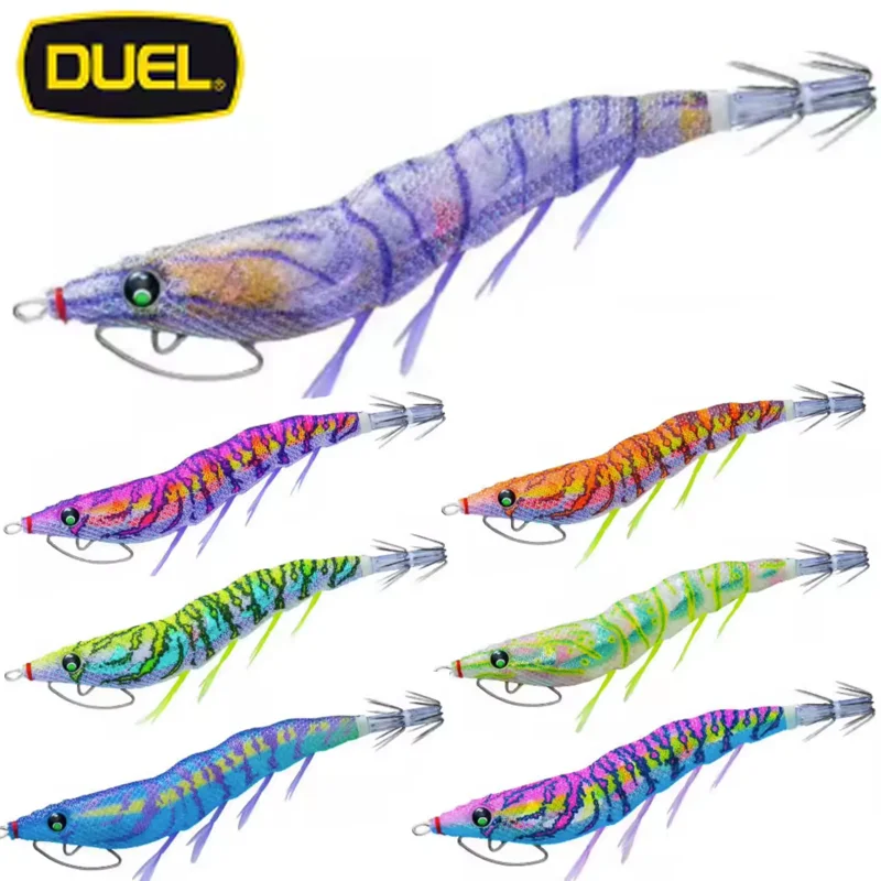 

Japan DUEL Imitation Wooden Shrimp Fluorescent UV Squid Bait 3.5 Summer Sea Fishing Specialized Wooden Shrimp Bait A1773