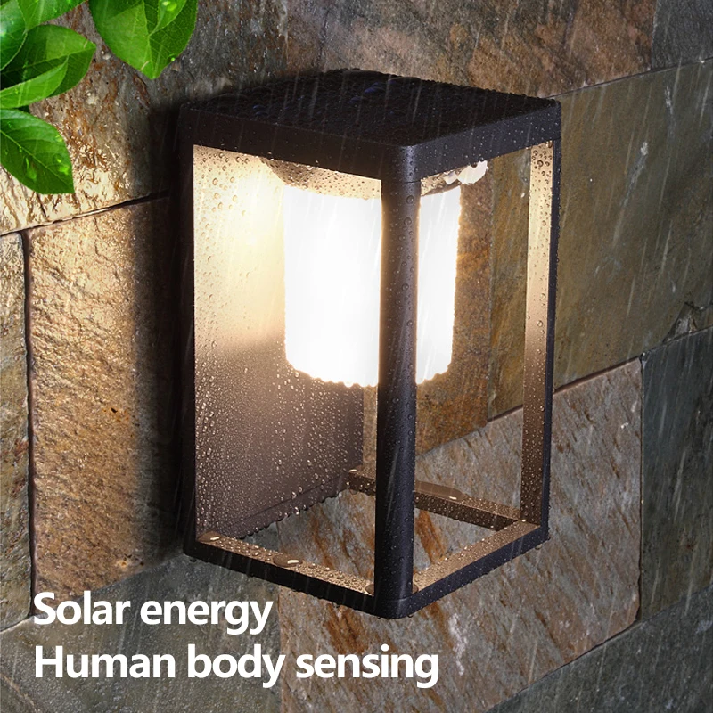 

Solar outdoor wall lamp courtyard wall lamp power free intelligent LED outdoor waterproof induction wall lamp