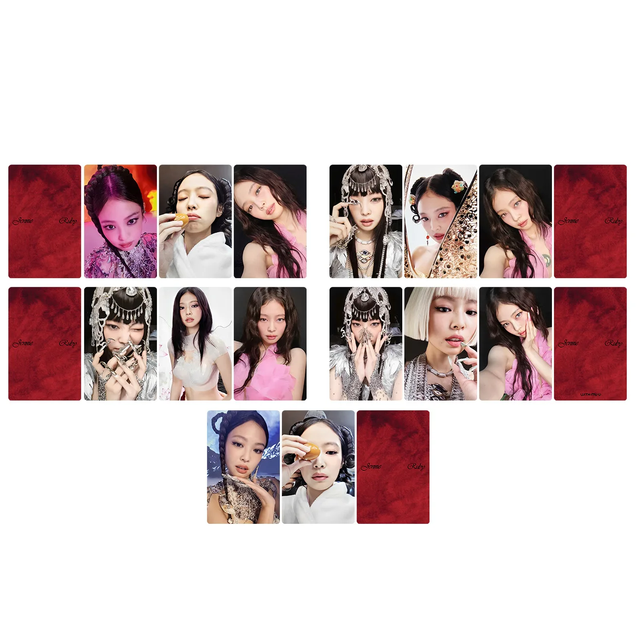 

Kpop JENNIE Solo Album Ruby Photocard Double Sides Printing Bright Film Special Coated LOMO Card Fans Collection Postcard