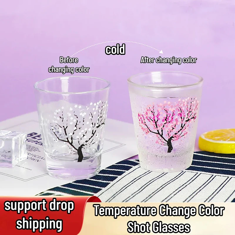 Temperature Change Color Vodka Shot Glasses Transparent Heat Resistant Small Glass Vodka Cup Bar Barware Set Wine Glass