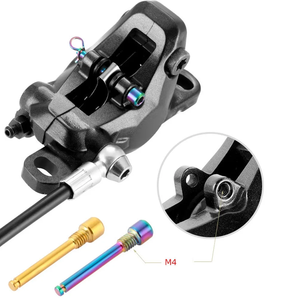 2 Sets Titanium Alloy Disc Brake Caliper Bolts M4 Threaded 31mm Length Brake Caliper Screws Brake Pad Bolts for Mountain Bike view 4