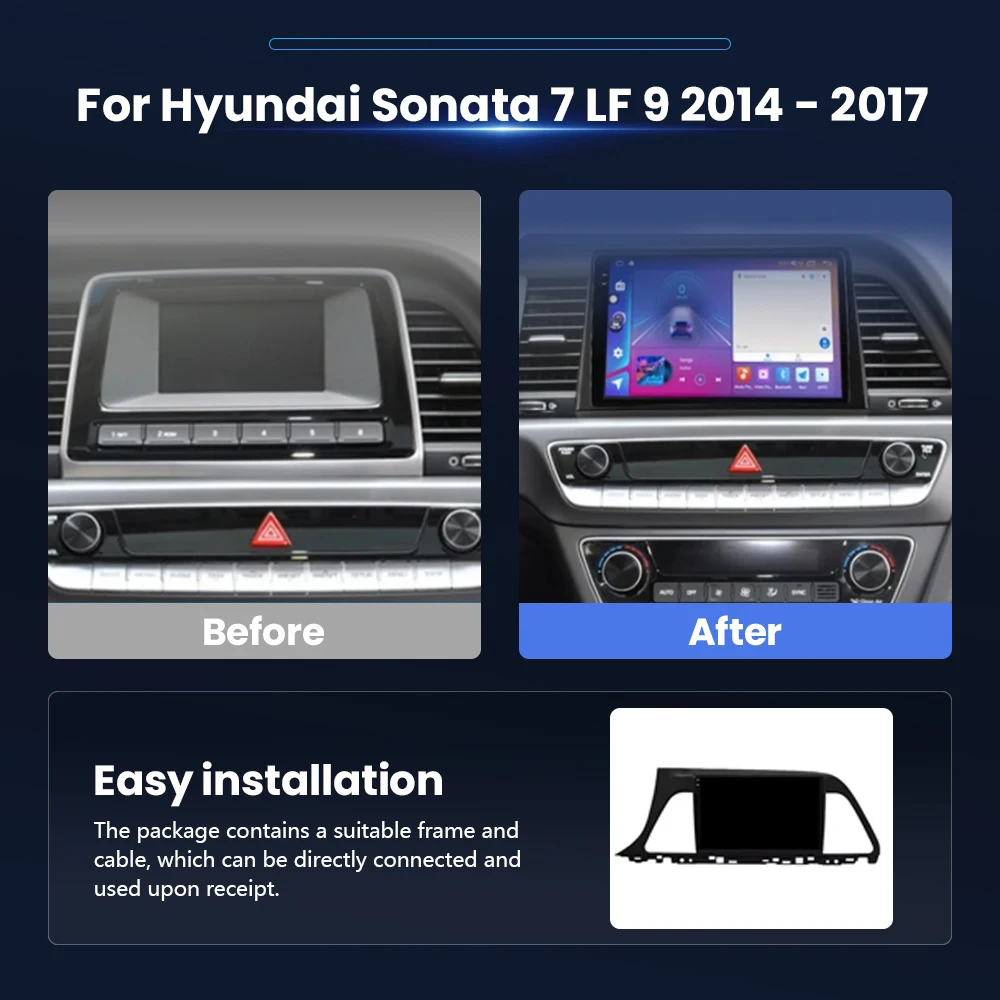 Android 16 Carplay Auto Multimedia Car Radio For Hyundai Sonata 7 LF 9 2014 2015 2016 2017 Autoradio Stereo Snapdragon BT Player