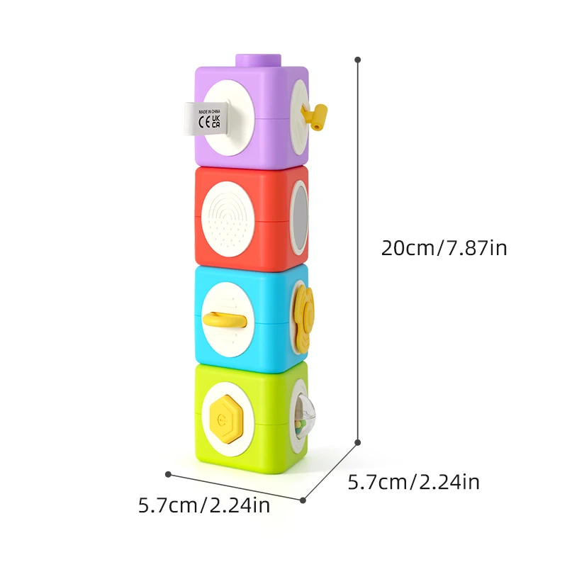 Colored Triangle Stacking Toy for Bbay,Educaitonal Shape & Color Recognition Activity Toys
