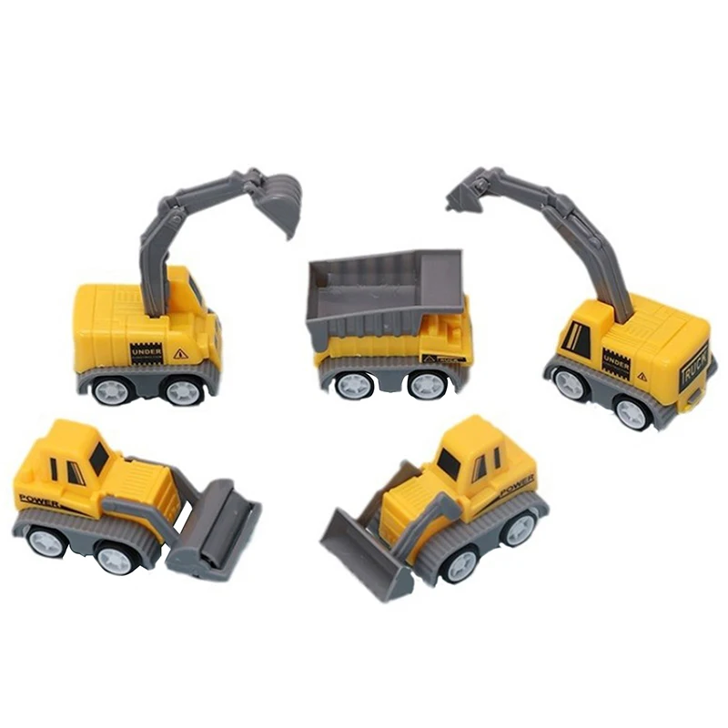 10 pçs mini escavadeira puxar para trás carro brinquedos construção engenharia veículo crianças festa de aniversário favores pinata enchimentos tratar saco