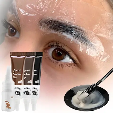 15 Minuten Fast Henna Wimpern Augenbrauenfärbung Professionelles Easy Dye Gel Wimpernbraun Schwarz Farbton Creme Kit Augenbrauenanzug