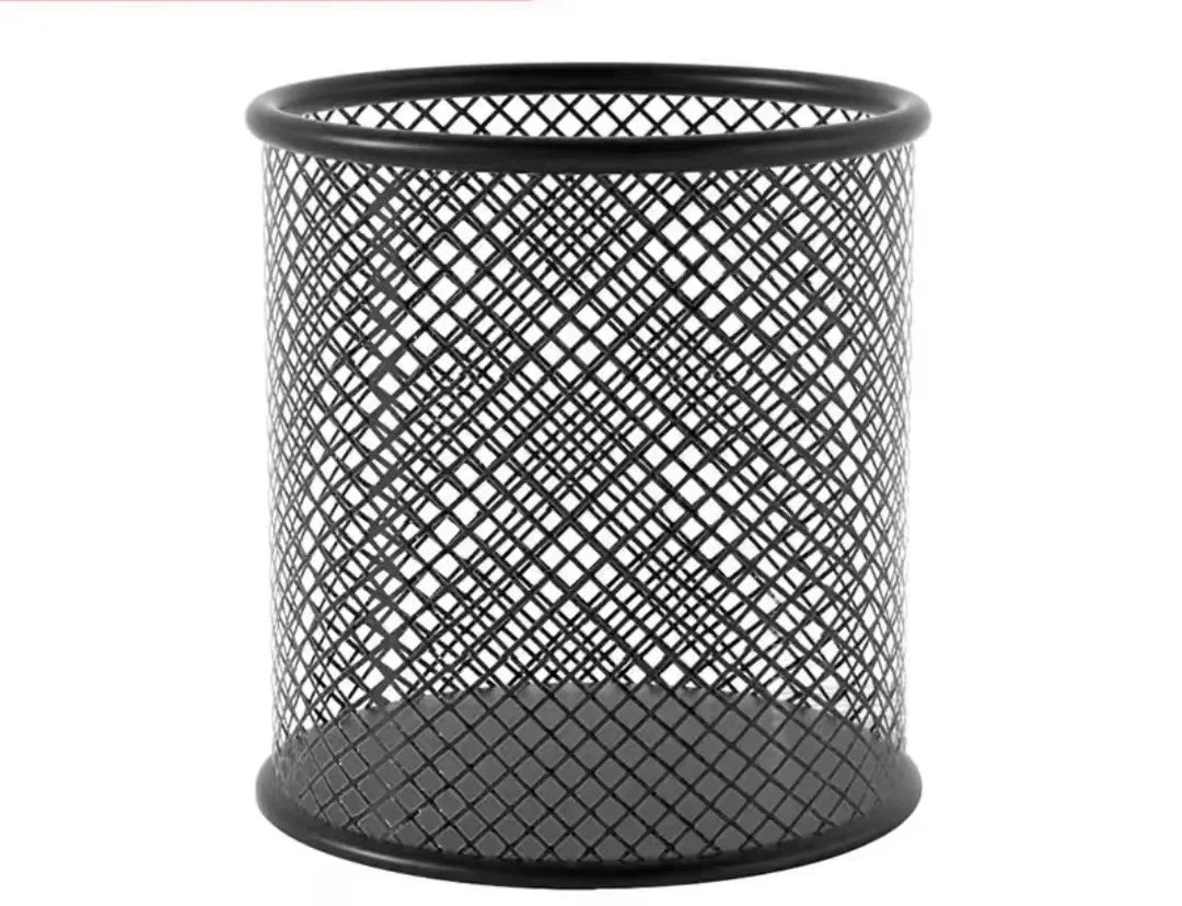 Mesh Circular Metal wire mesh pen holder Desktop office storage free shipping