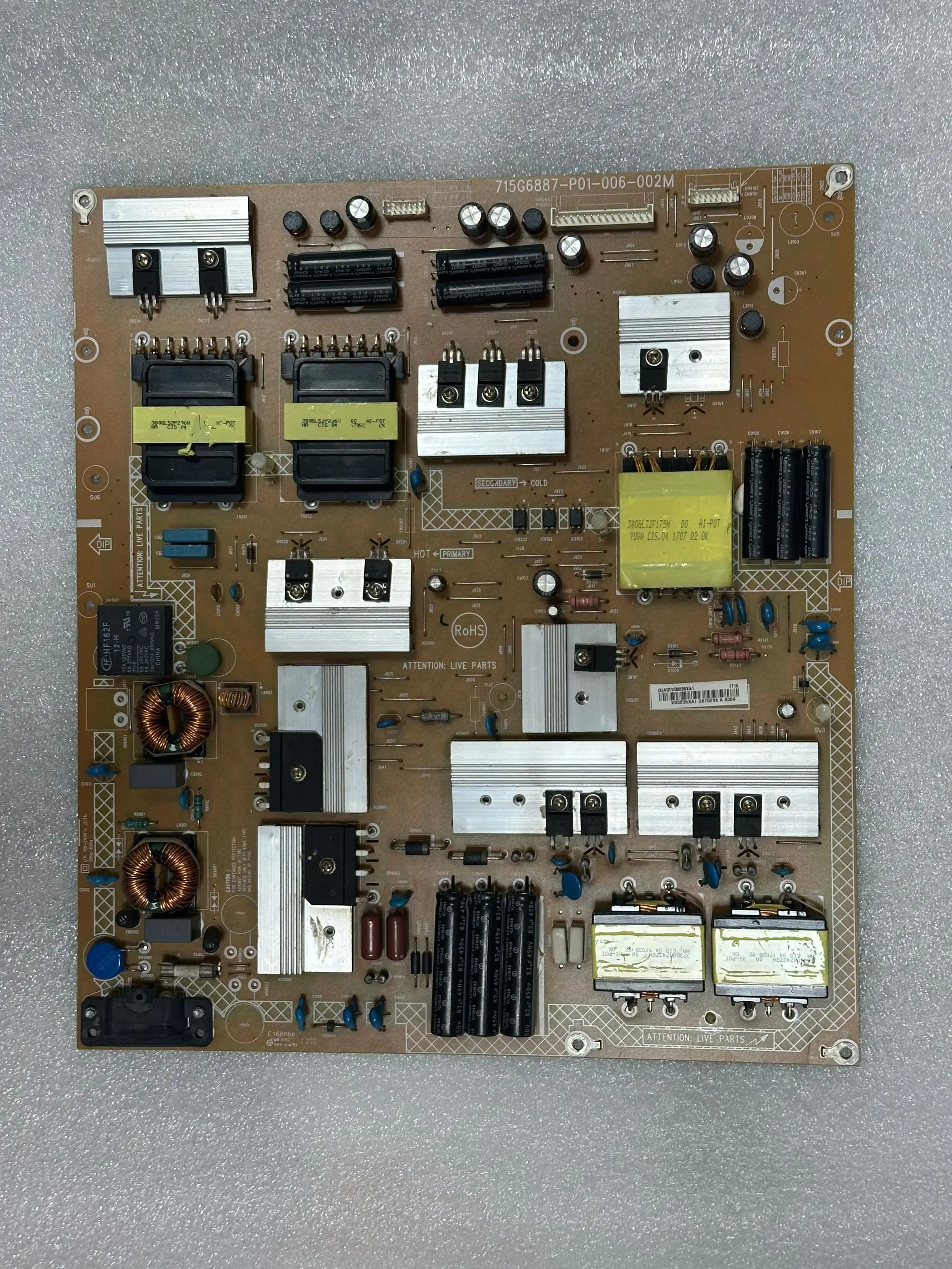

Original 65PUF6656/65PUF6701 power board 715G6887-P01-006-002M