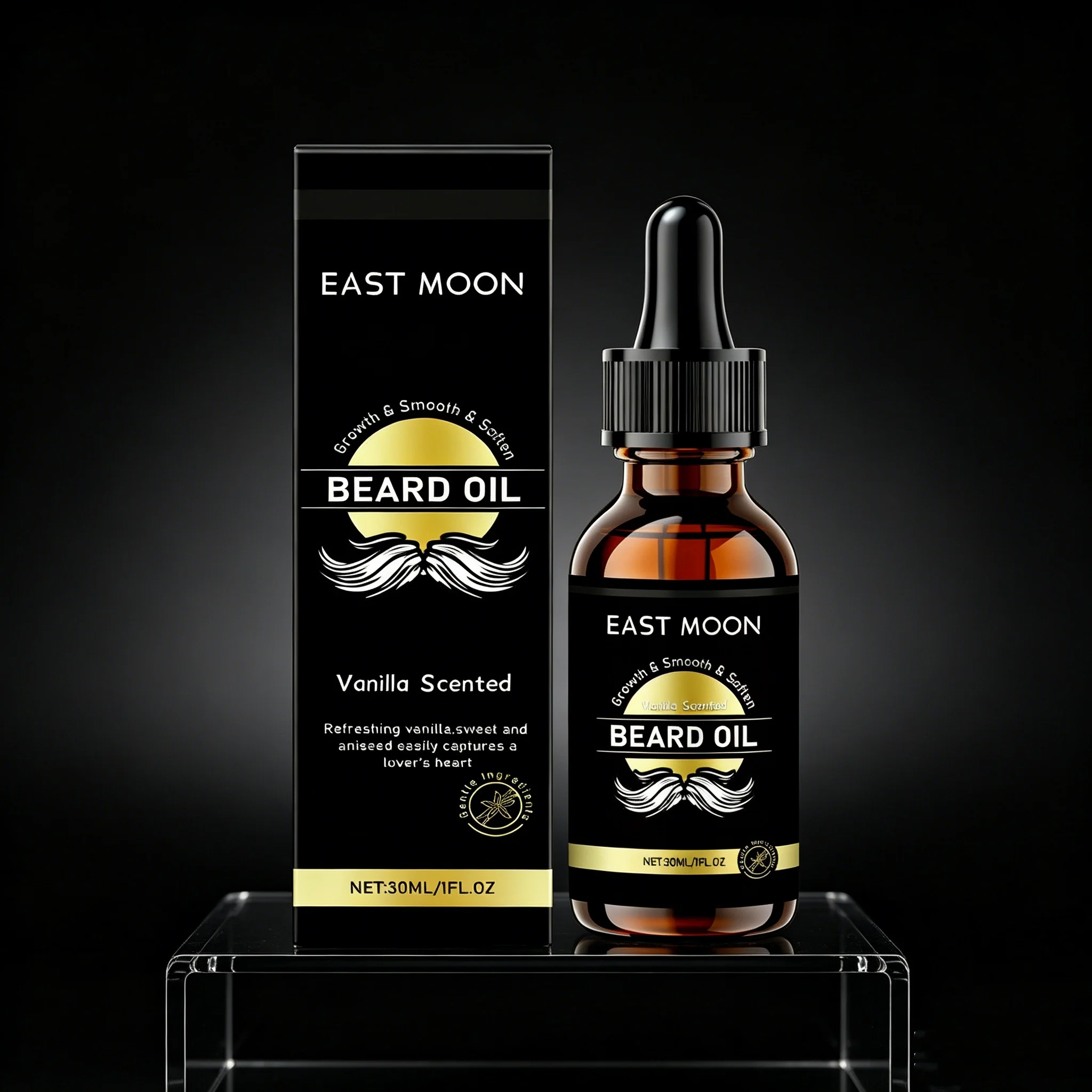 East Moon Argan Oil Men Beard Care Essential Oils Deep Moisturizing Keep Smooth Improves Frizz Charm Grooming Beard Growth Serum