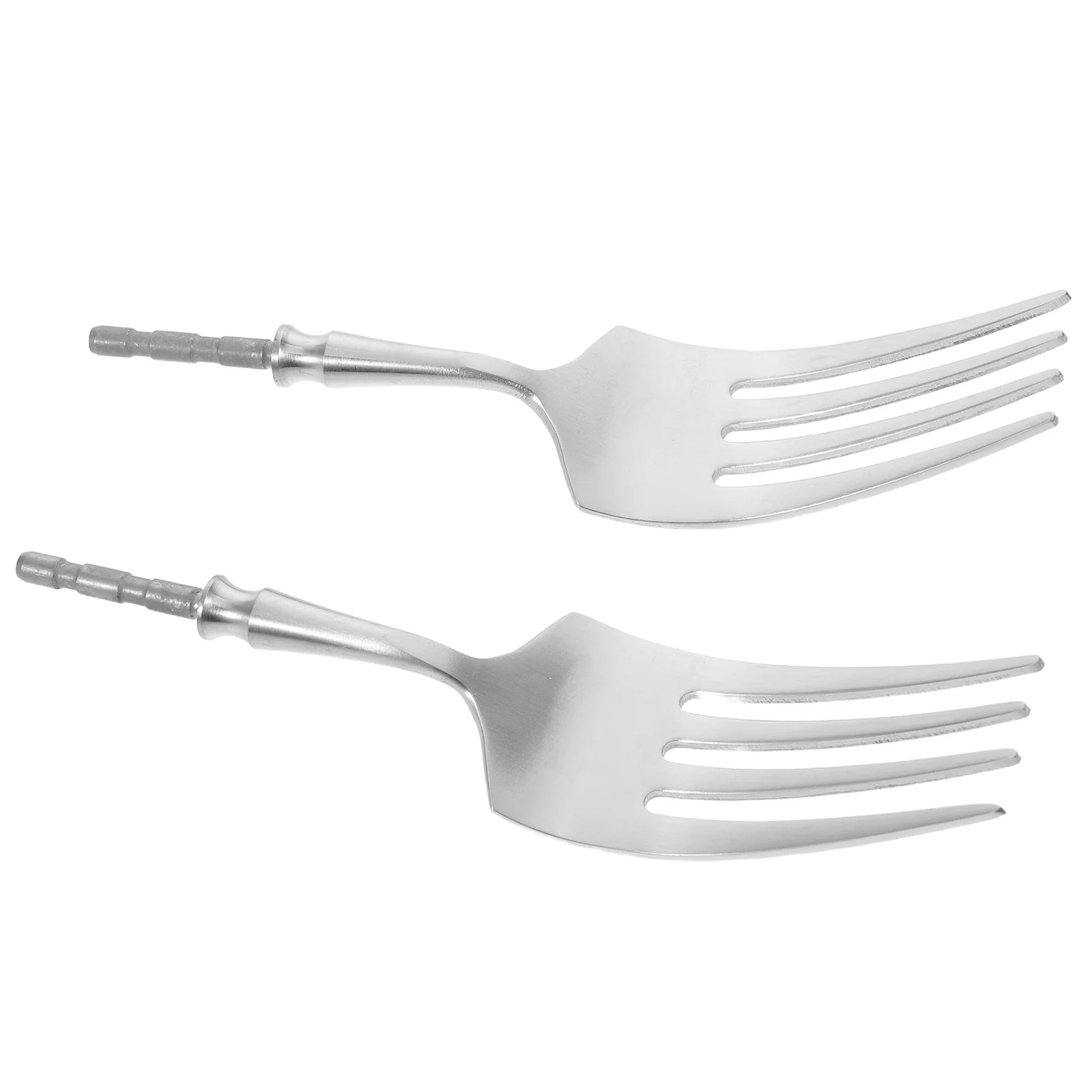 

2Pcs Detachable Fork Head Replacement Insert Stainless Steel Cutlery Part for Dinner Salad Tableware DIY Dishwasher Safe Western