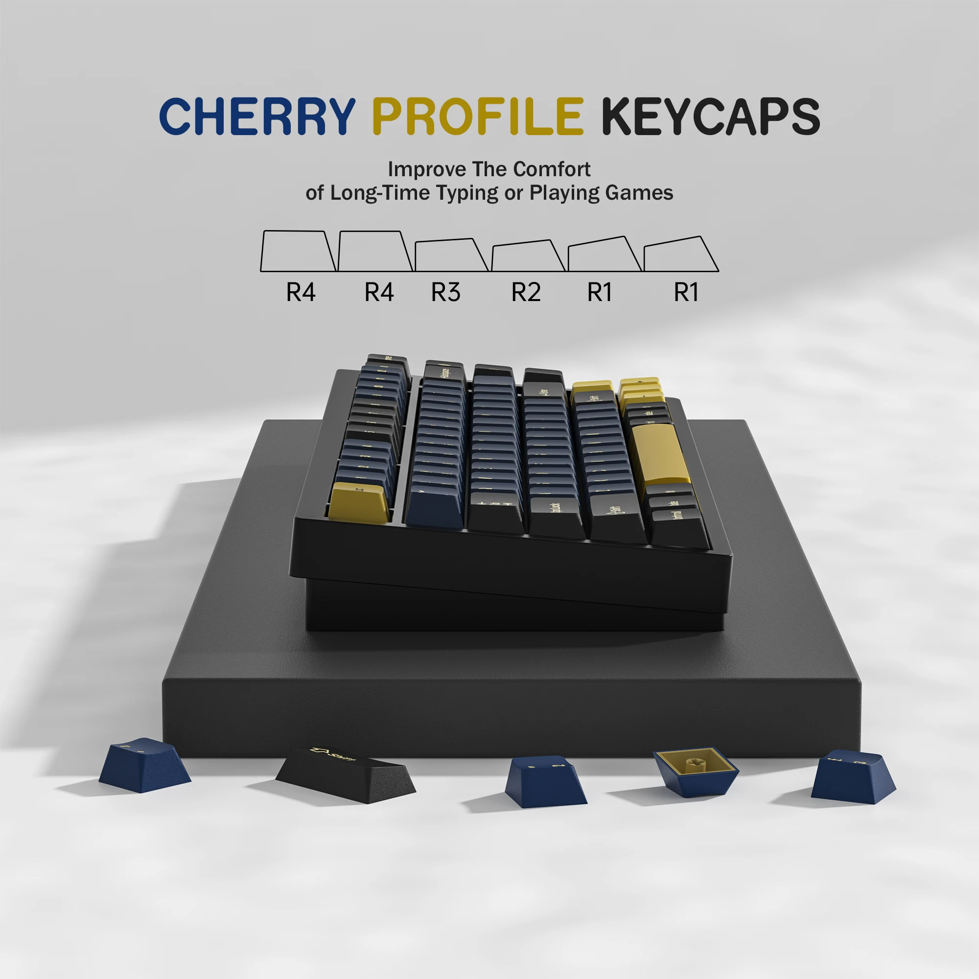 KBDiy GMK الأزرق الساموراي Keycap الكرز الشخصي مزدوجة النار PBT ISO كيكابس للاعبين مجموعة لوحة المفاتيح الميكانيكية الألعاب نقطة مفتاح كاب