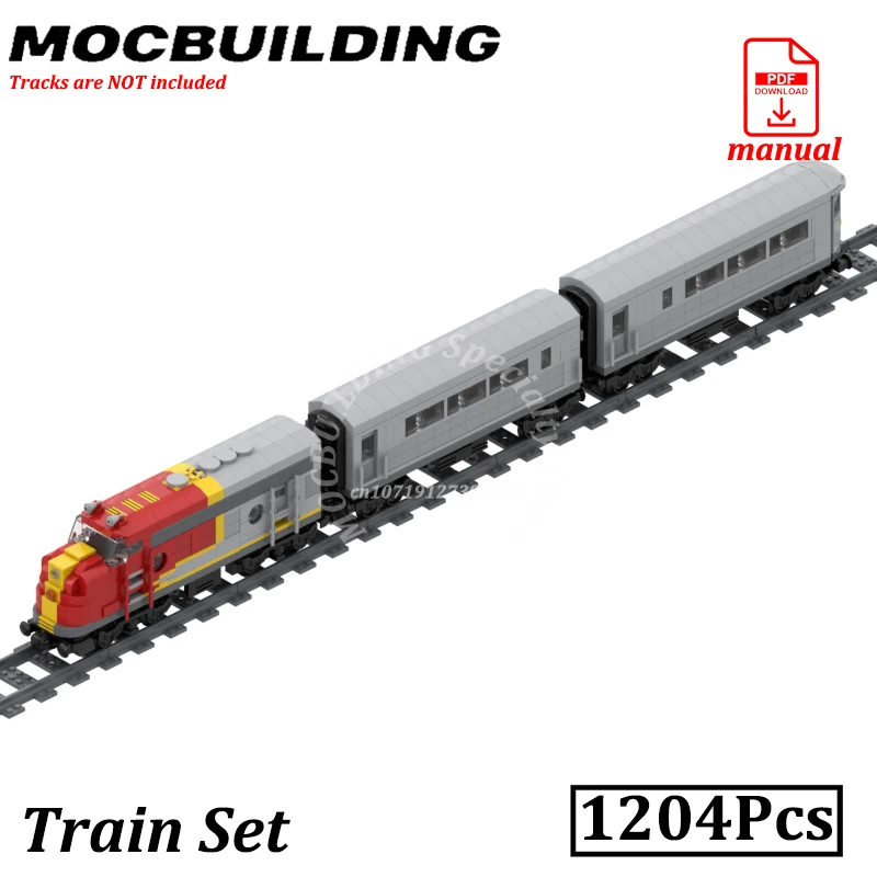 

Santa Fe Train Set Model Railway Locomotive Diesel Engine Display MOC Building Blocks Brick Toys Construction Gift Present