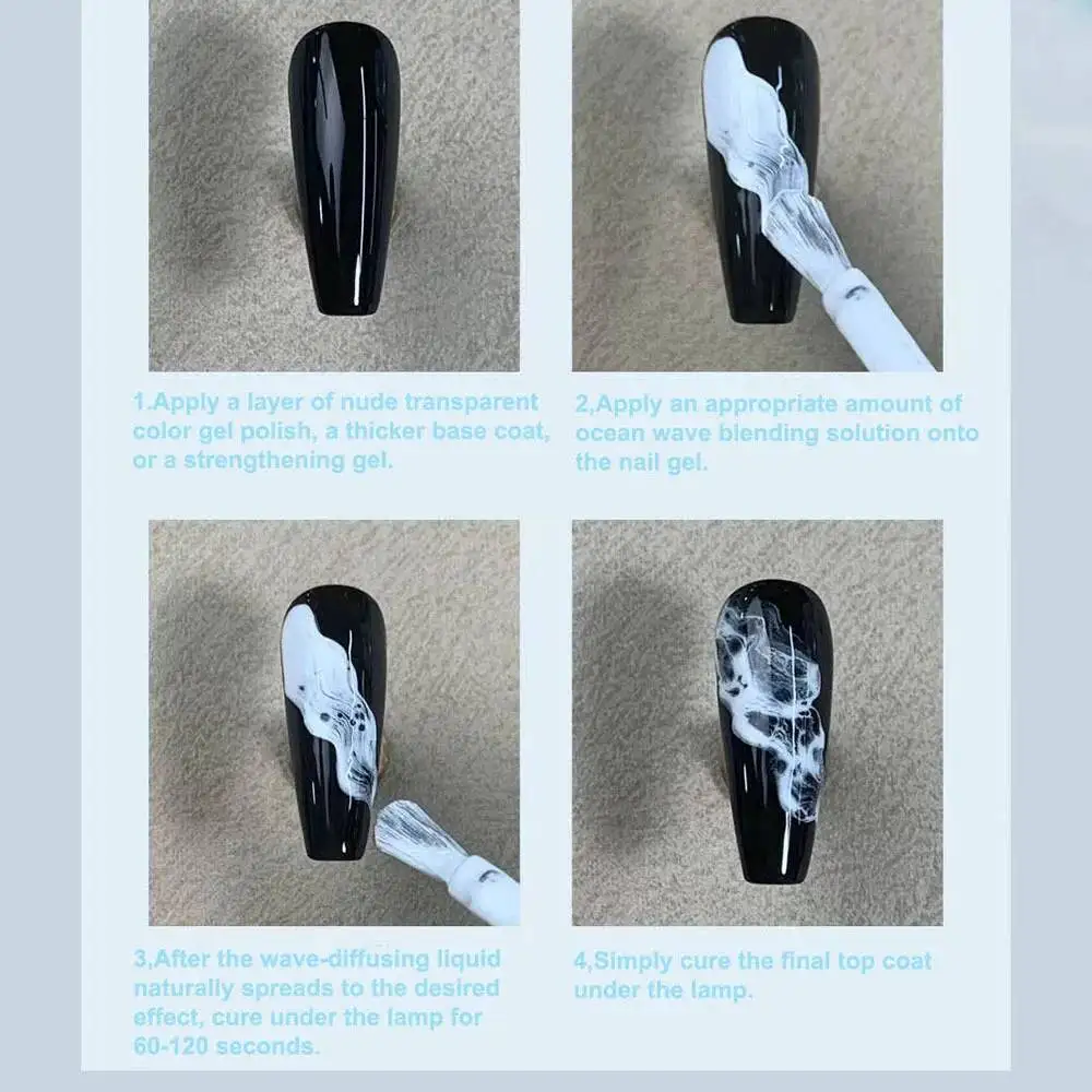 VINIMAY Sea Wave Blooming Gel Lakier do Paznokci Magiczny Rozmazujący się Żelowy Lakier do Paznokci DIY Lakier do Manicure Dekoracja Paznokci do Salonu 12 szt.