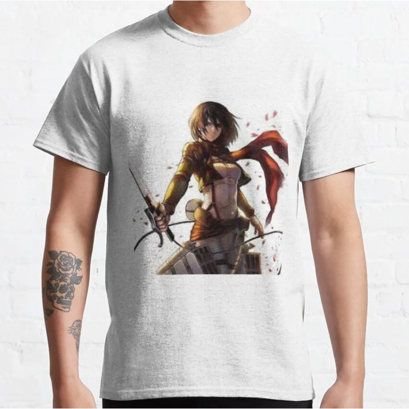 

0416 Mikasa Ackerman ATTACK ON TITAN Anime T shirt for man Large size Tops Manga Graphic Print Y2k Clothes Cartoon Tee