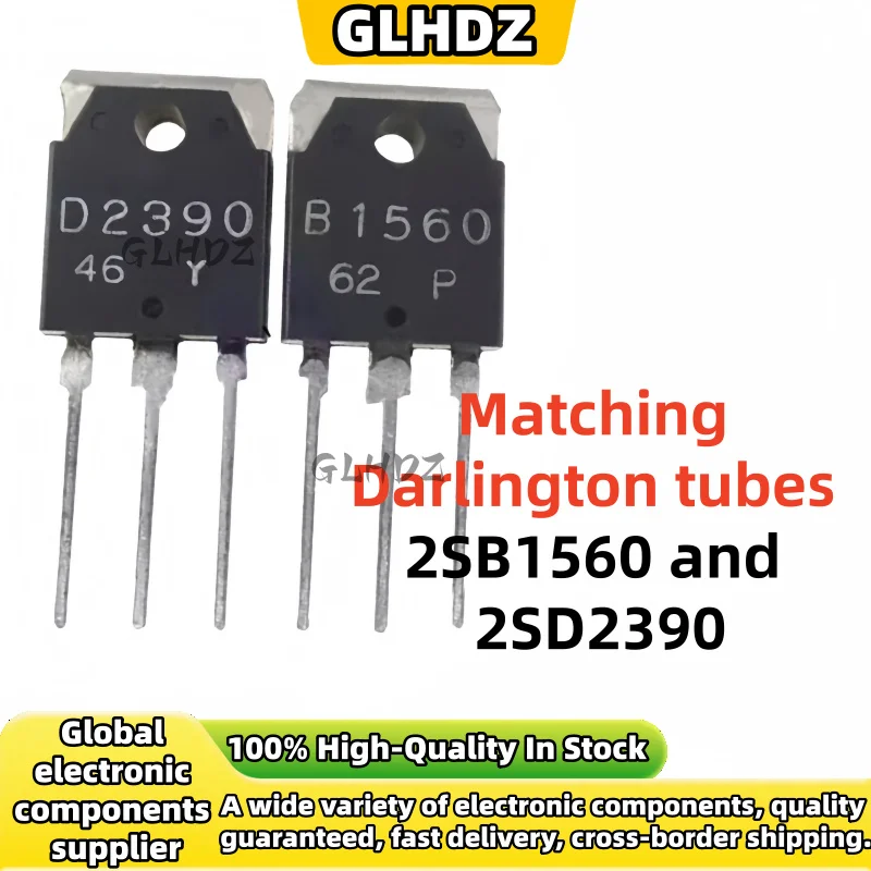 5-10-30unidades  TO-3P 2SB1560 2SD2390 Matching Darlington tubes B1560 and D2390, audio tube pair 10A 150V