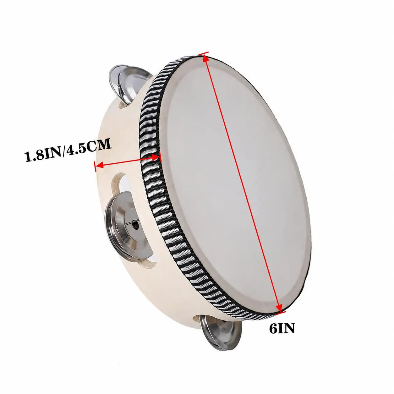 Custom Pattern Tambourine Personalized Image Hand Drum Lightweight Wooden Frame Percussion Instrument for Party Kids Adults