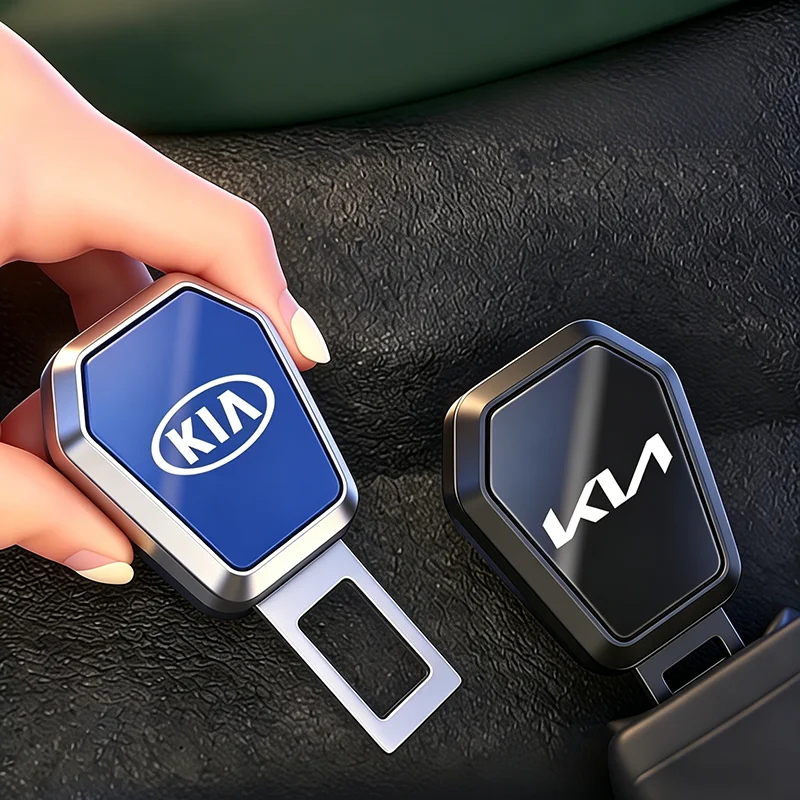 Extensor de Cinto de Segurança Metálico para Carros KIA - Plugue de Extensão para Válvula de Pneu - Compatível com KIA Rio, Ceed, Sportage, Cerato, Soul, Sorento, Picanto, K9, K7, K5