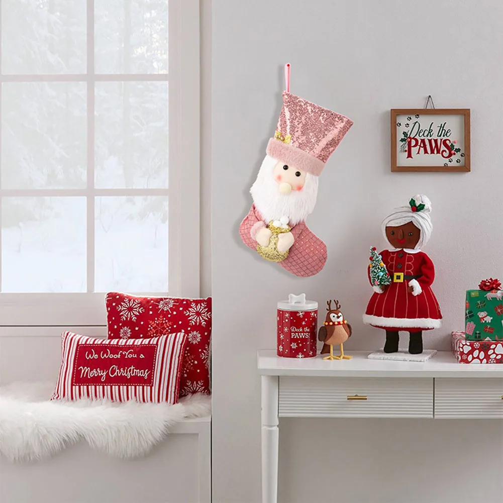 

Festive Settings Christmas Stockings Holiday Decor Charming Designs Easy To Display Joyful Atmosphere Large Opening
