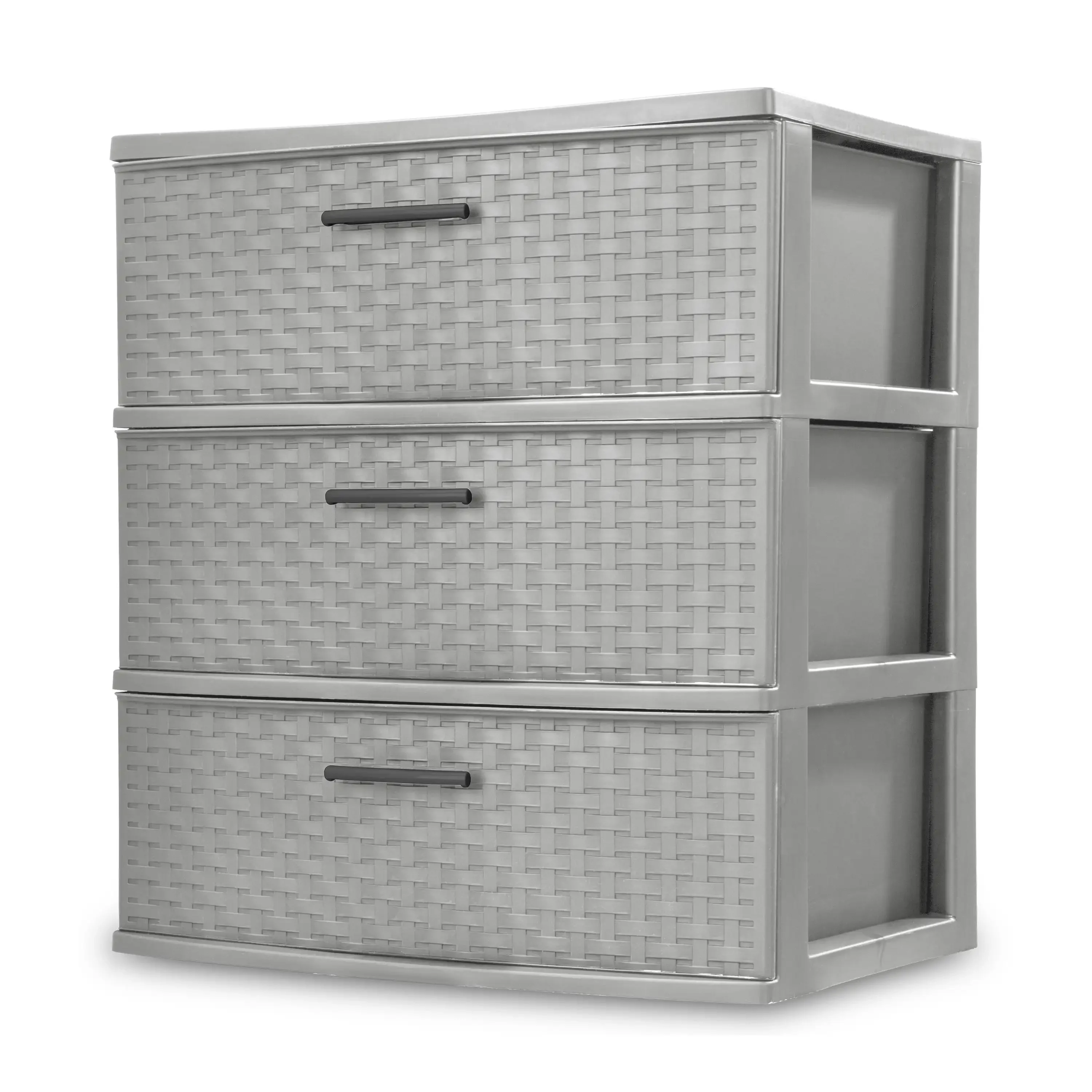  3 Drawer Wide Weave Tower Cement