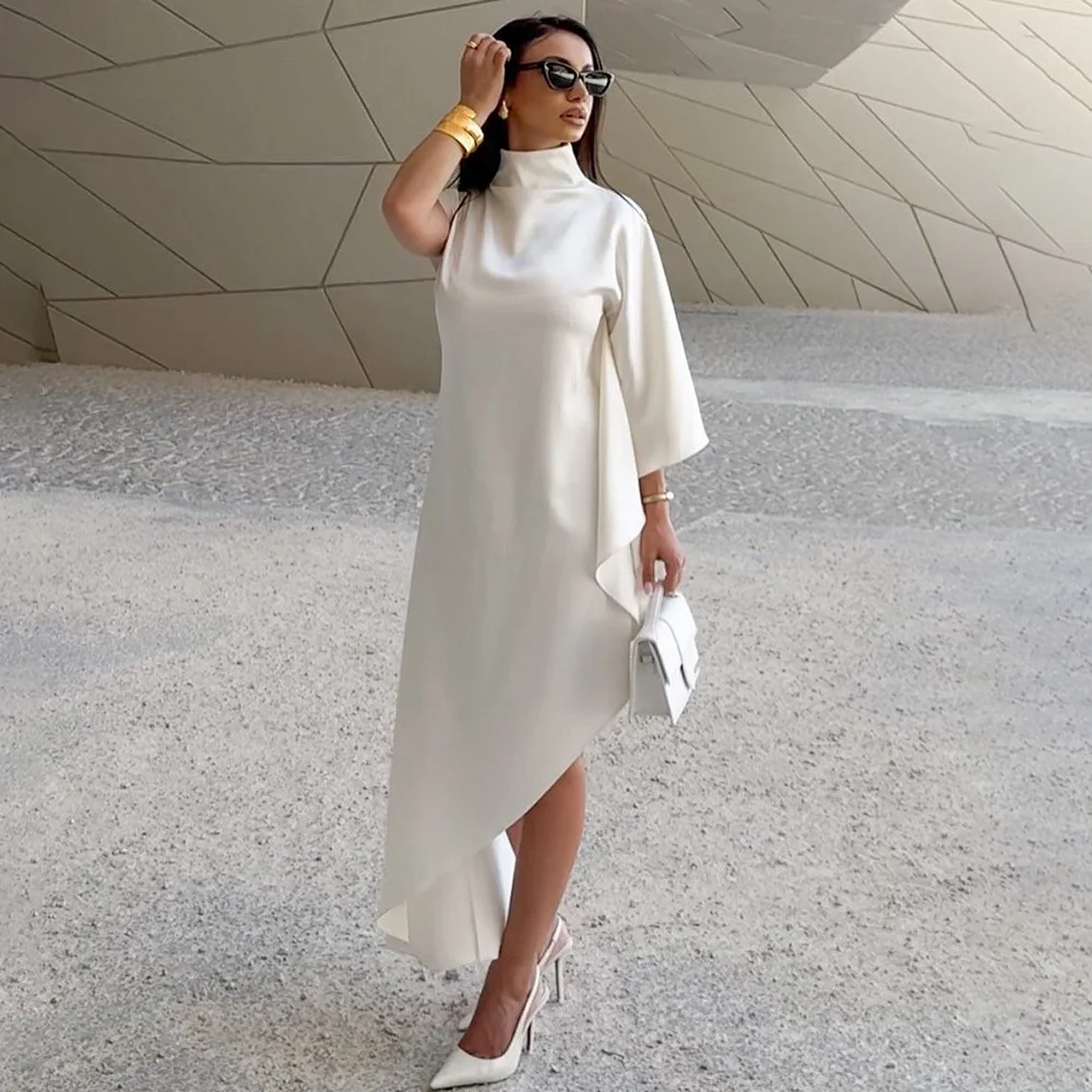 Robes femmes robe qualité Premium été Cupro Colorblock col montant à plusieurs niveaux smocking Resort bohème fluide Ulzzang plissé Fit