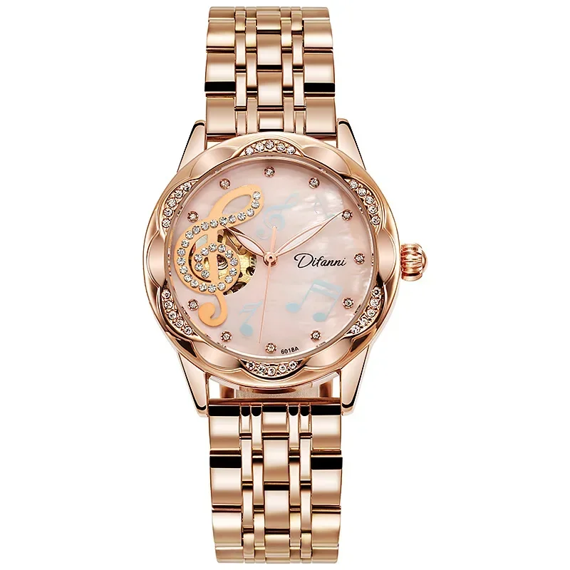 Frauen Gold Diamant Tourbillon automatische mechanische Frauen Uhr Mode wasserdichte leuchtende Frauen Sport uhr