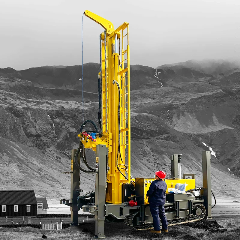All Terrain Deep Water Well Drill Crawler Pneumatic 500m Complex Rock Formations Water Well Drilling Rig Machine