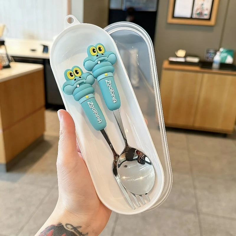 

Disney Fork Spoon Set Zootopia Cartoon Cute Gary Chopsticks 304 Stainless Steel Children's Anti Drop Tableware Eat A Meal Gift