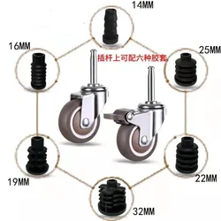 1pc Furniture Swivel Casters M8 Threaded Stem 1.5