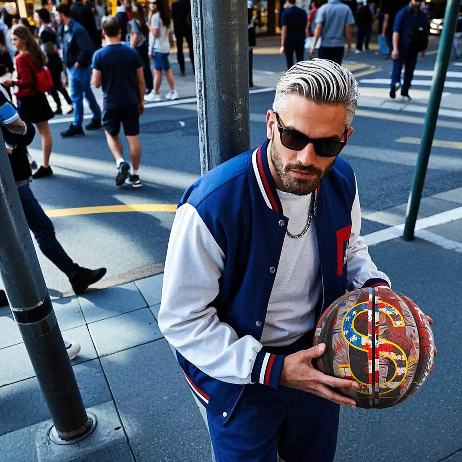 كرة سلة الشارع المخصصة من Kuangmi مقاس 7 29.5 بوصة، لألعاب كرة السلة الخارجية والداخلية، هدية نهائية، KMBB506