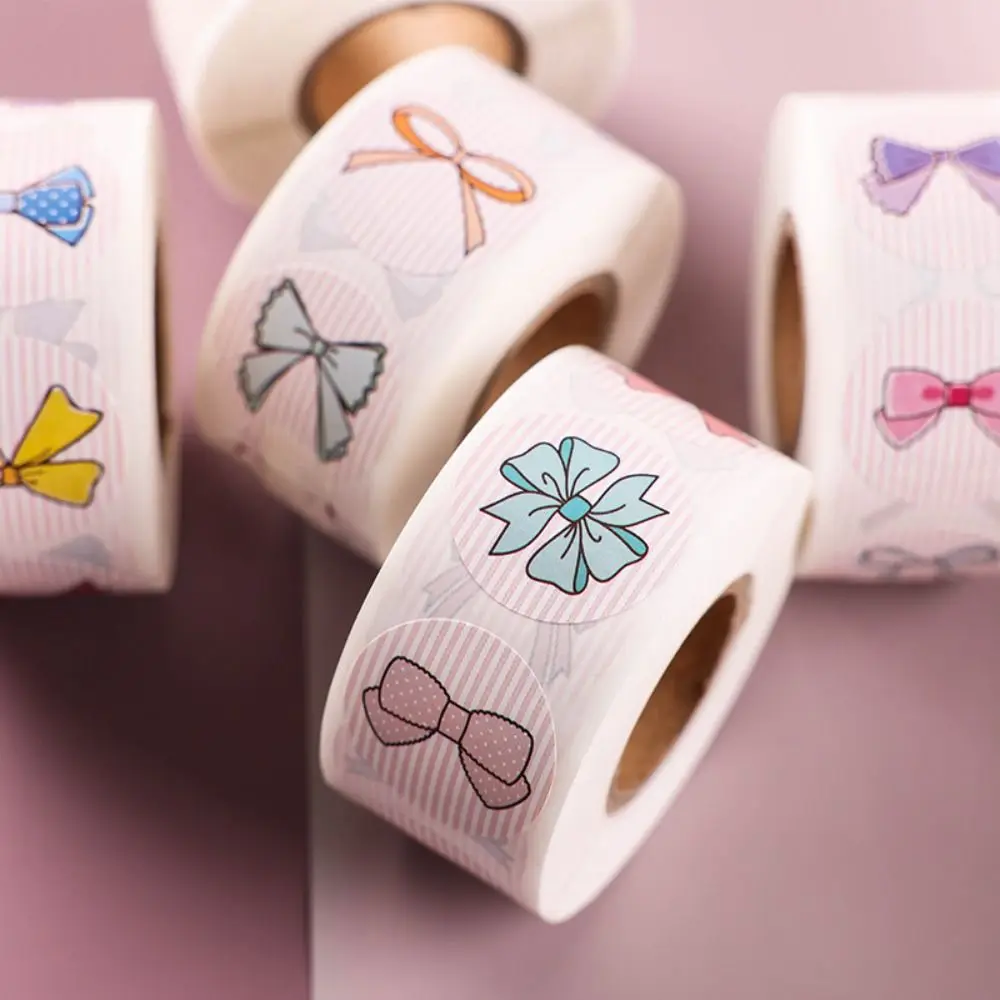 500 Stuks/Rol Sticker Decor Strik Sticker Zelfklevend Label Rond Baklabel Label Sticker Stijlvolle Enveloppen Afdichting Sticker