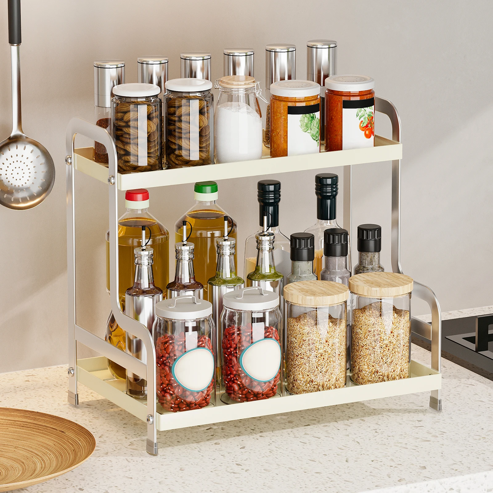 رف تخزين متعدد الوظائف على شكل حرف H من الحديد المسطح