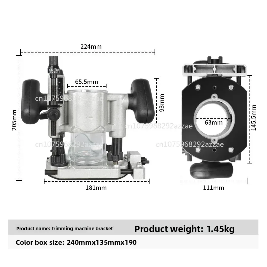 Trimmer Base, Fixed Base Aluminum Bottom Woodworking Aids