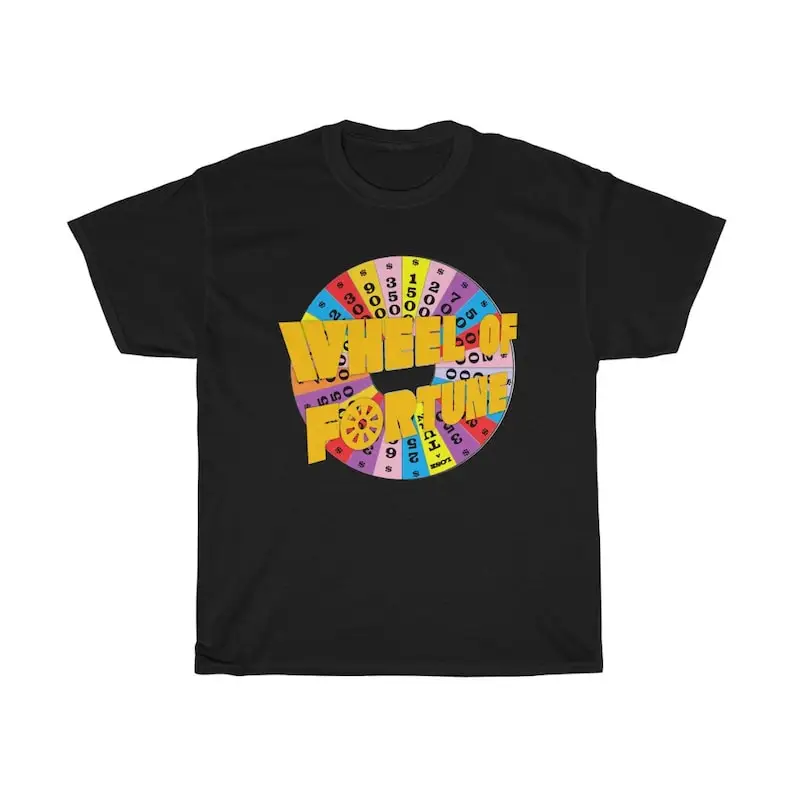 

Wheel of Fortune Retro Classic TV Show Logo Men's Black T-Shirt Size S to 5xl