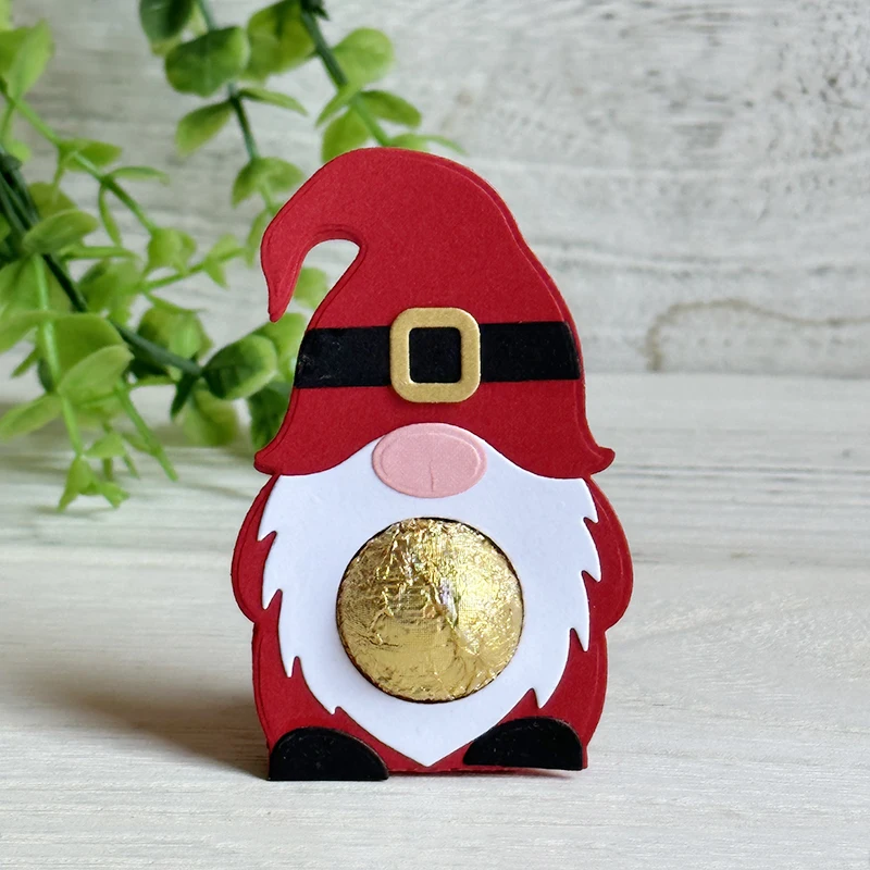 Christmas Gnome Holder Metal Cutting Dies Embossing Scrapbooking Cutter Paper Greeting Cards Metal Stamp Stencils for Decoration