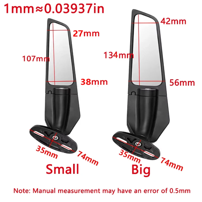 

For Honda CBR650(2014) CBR1000RR CBR600RR CBR 250R 300R 400RR 500R Motorcycle Mirror Modified Wind Wing Rotating Rearview Mirror