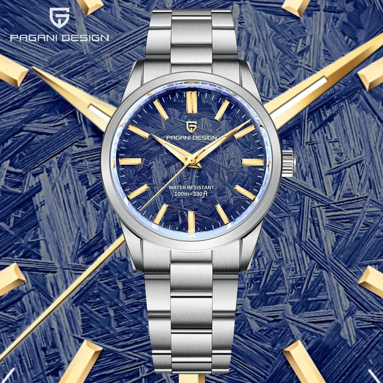 PAGANI DESIGN 2024New الرجال التلقائي ساعة كوارتز الفولاذ المقاوم للصدأ الياقوت AR موضة ساعة بسيطة مقاوم للماء reloj hombre