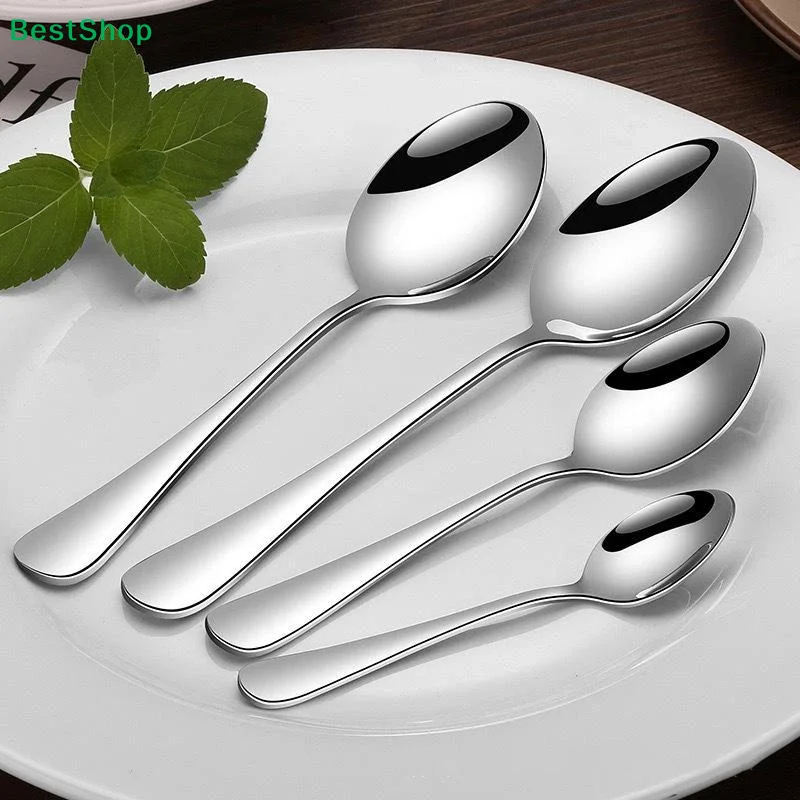 〔Q〕1 Set Stainless Steel Spoon Fork Set, Simple And Beautiful, Dishwasher Safe And Necessary For Every Household
