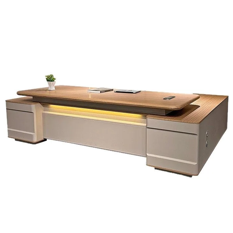 

Высококачественный светлый роскошный офисный стол босса, простой и современный