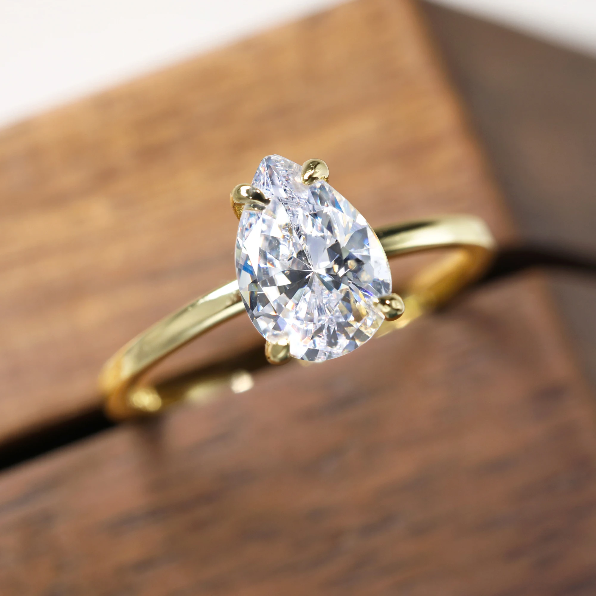 Waterdrop 925 Sterling Silver 1ct-3ct Moissanite Engagement Ring for Woman D Color VVS1 14K Gold Plated Gifts with Certificate