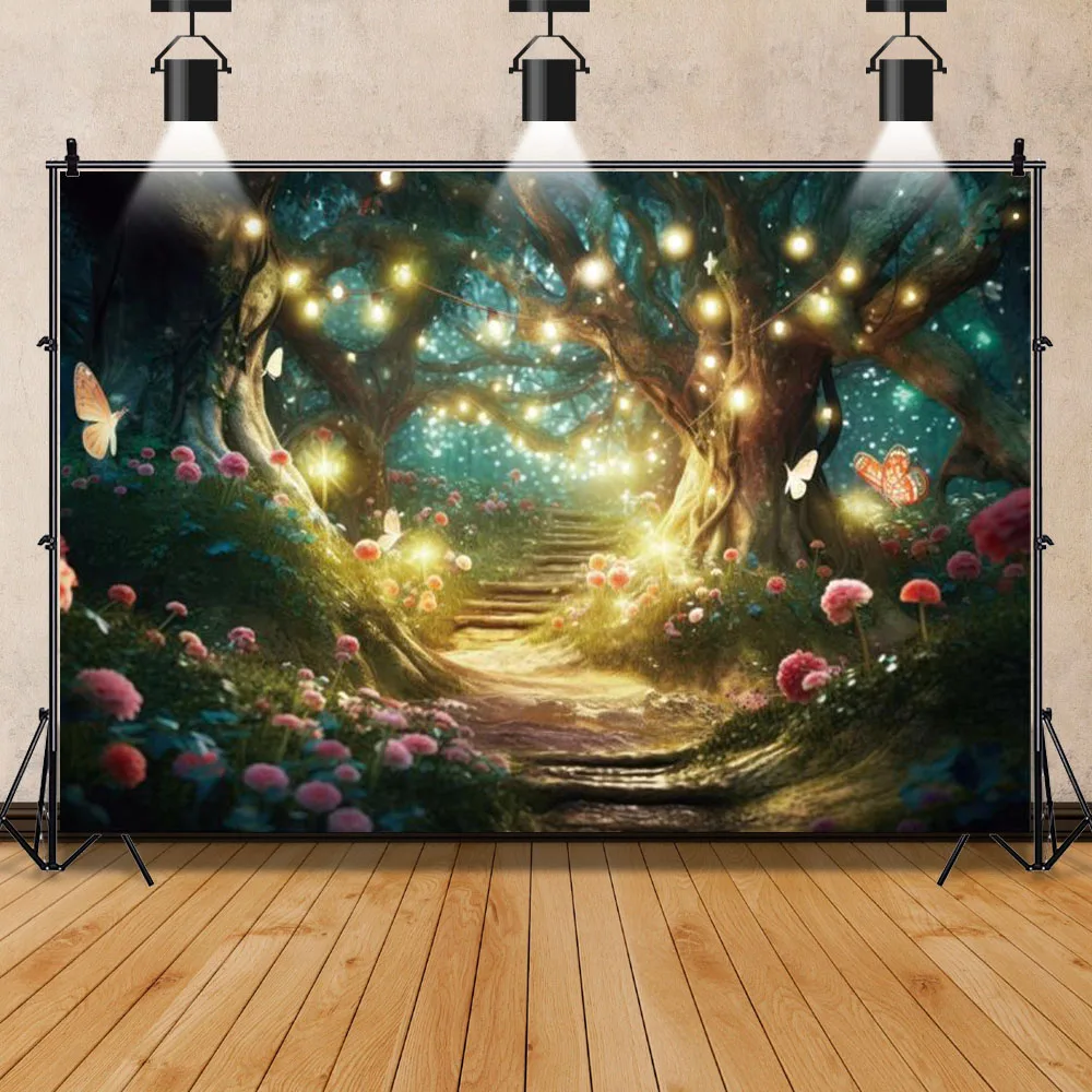 Fairy Tale Mushroom Photography Background Dreamy Forest Castle Wonderland Jungle Backdrop Baby Shower Birthday Party Decor