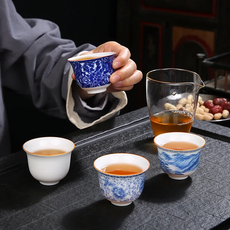 White Porcelain Tea Cup Wholesale Handmade Master Cup Ceramic Drinking Tea Cup Home Office Gift Kung Fu Tea Set Teacup