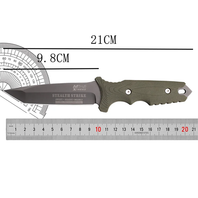 Outdoor camping straight knife, portable high-hardness knife, multi-functional mountaineering knife, survival knife tactical kni