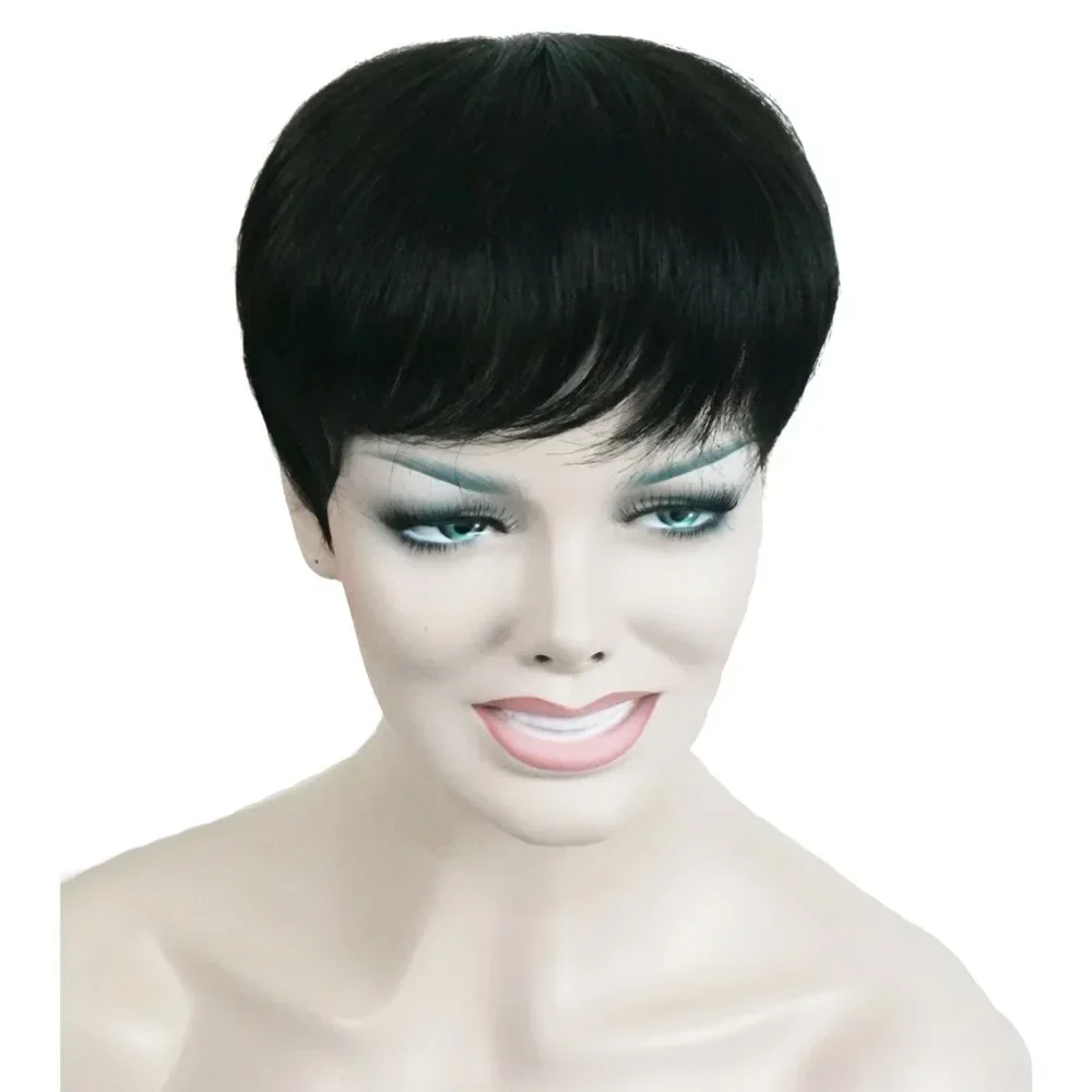 StrongBeauty Synthetic Hair Wig Toupee Short Straight Hair For Men Toupees Hairpiece