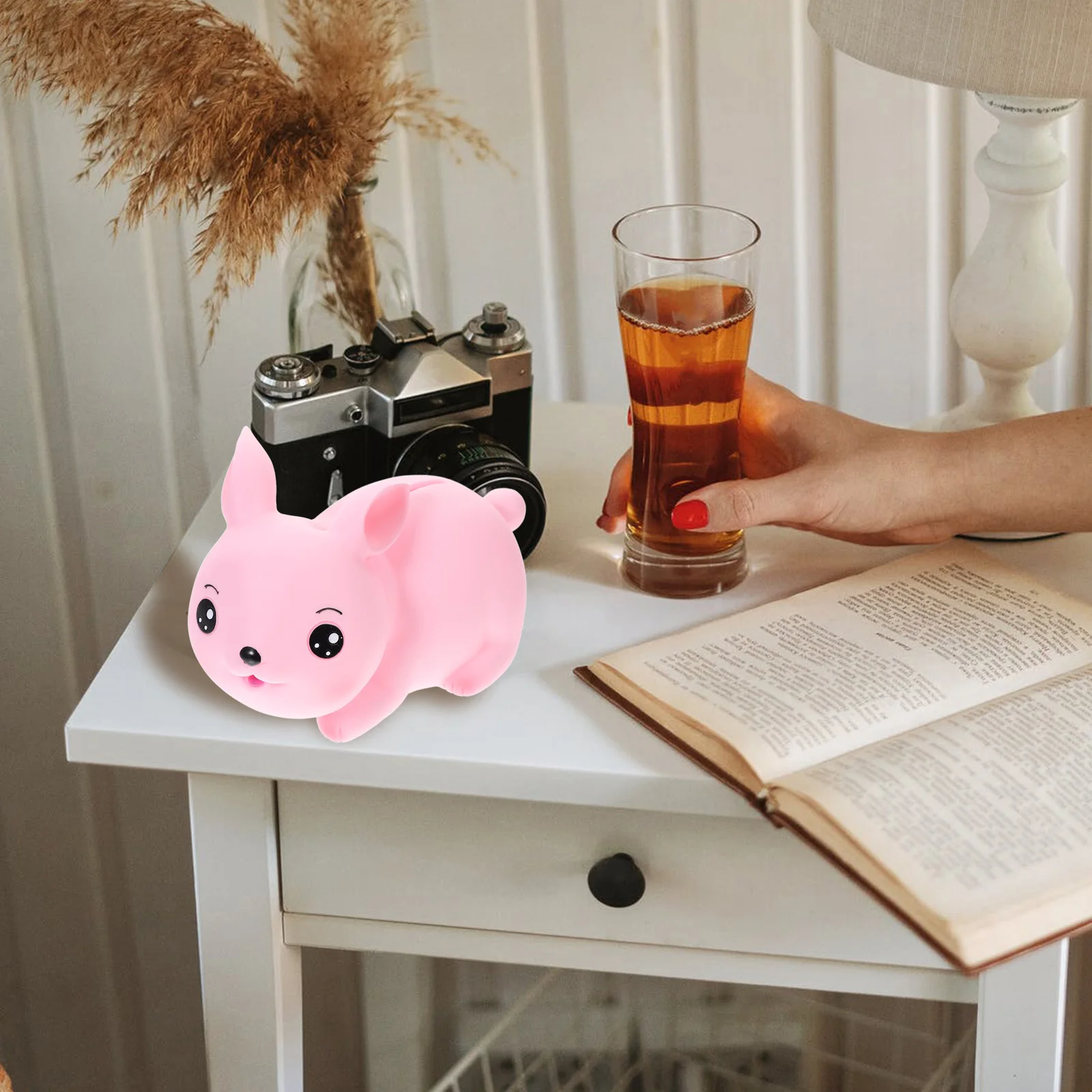 1 peça cofrinho de coelho frasco fofo para crianças banco de moedas de vinil inquebrável decoração de quarto infantil ideia de presente de feriado