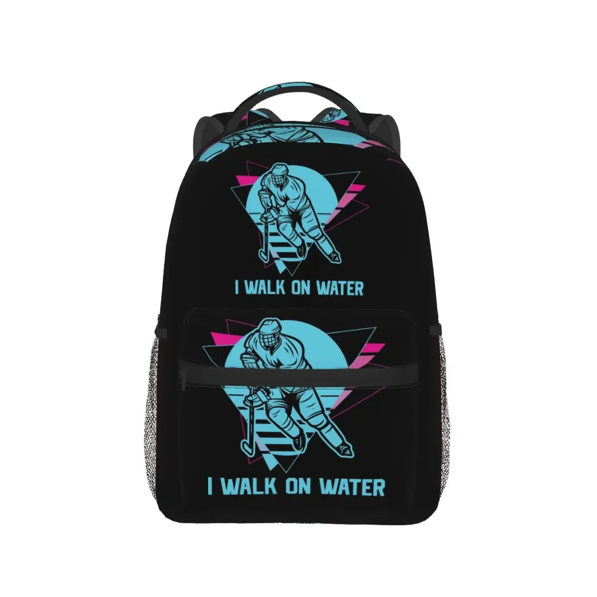 حقائب ظهر I Walk On Water Hockey للأولاد والبنات حقيبة كتب للأطفال حقائب مدرسية كرتونية حقيبة كتف للسفر بسعة كبيرة
