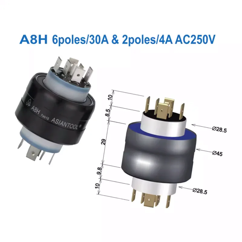 Imagem -02 - Anel Deslizante Condutor Conector Giratório A8h 8-way 830