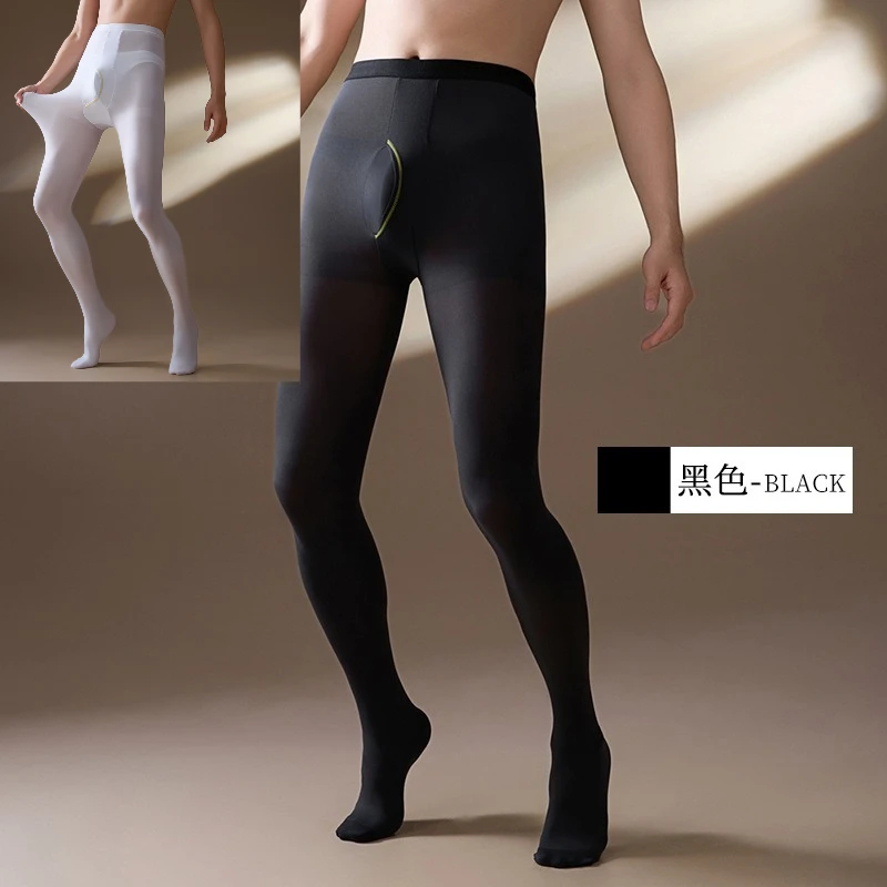 

‌80D Velvet Thermal Leggings Men High Stretch Warm Winter Tights Plus Size Vertical Opening Skinny Pants Base Layer