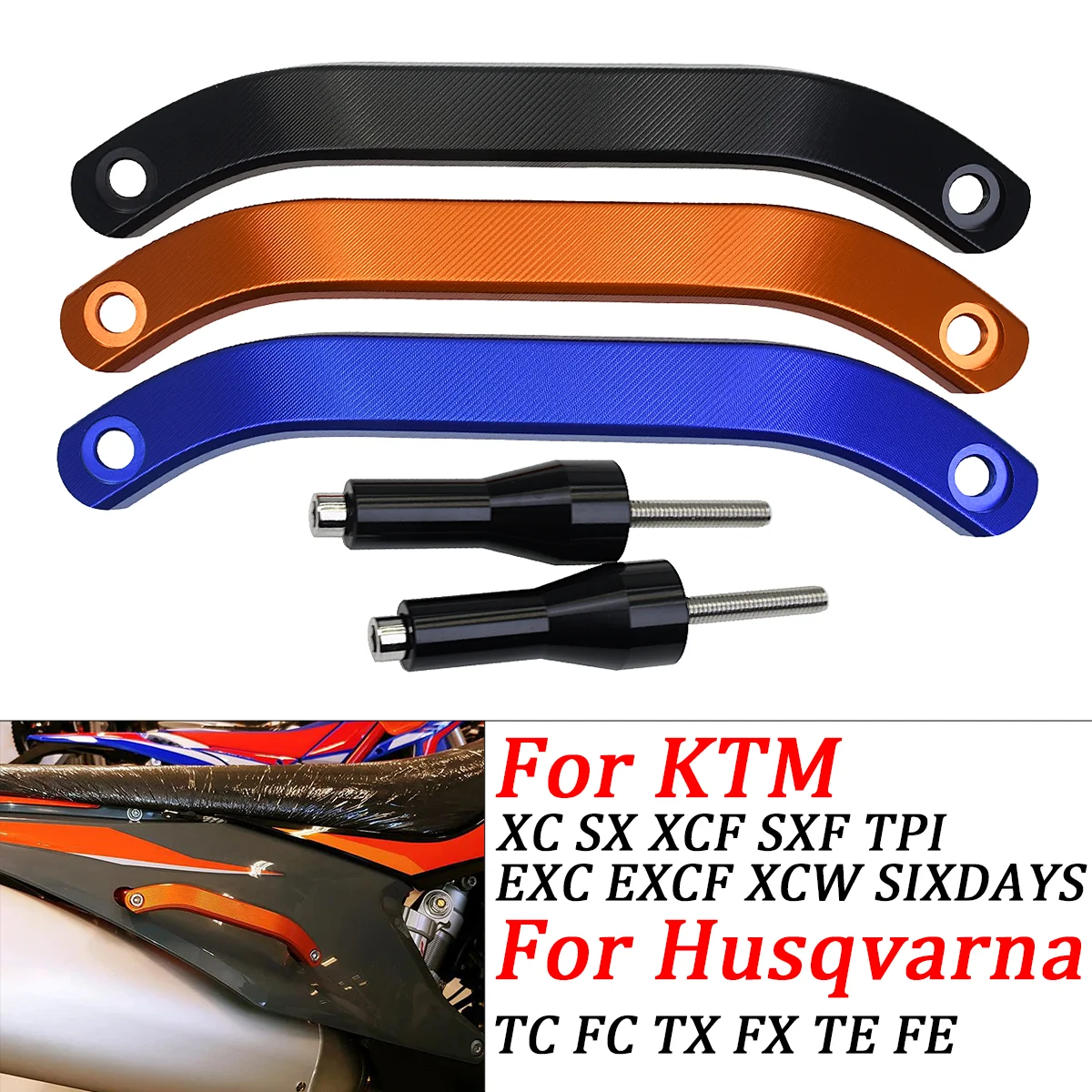 

Motorcycle Rear Passenger Seat Hand Grab Bar Rail For KTM SX SXF XC XCF XCW EXCF 125 150 250 300 350 450 500 2020-2024 Motocross
