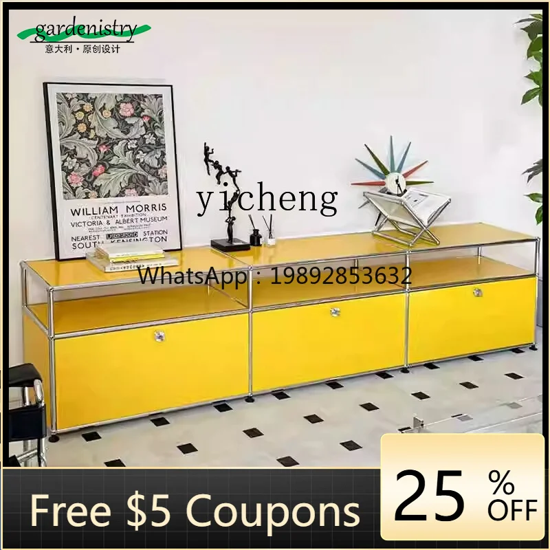 

GZ Stainless Steel TV Cabinet Module Combination Cabinet Living Room Storage Storage Cabinet