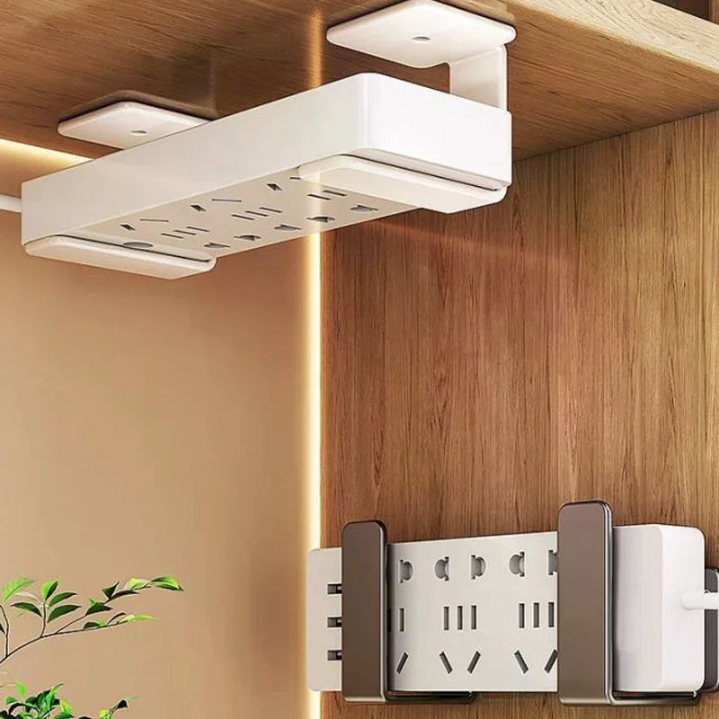 2/4/6Pcs Wall Mount Router Power Strip Holder No Drill Router Placement Rack Optical Modem Set-Top Box Bracket Storage Hook